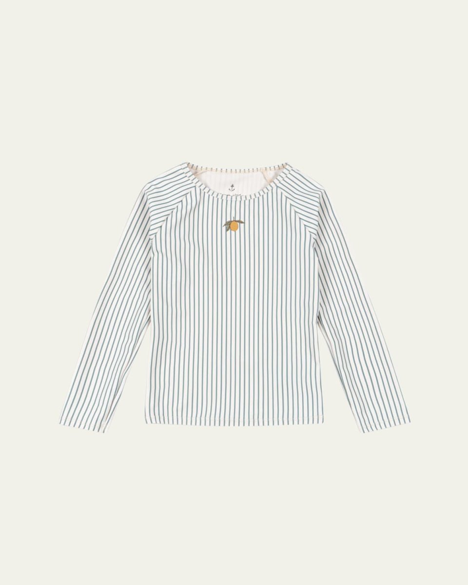 Girl's Striped Rashguard Top, Size 12M-6